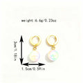 Gold Huggie and Iridescent Pearl Look Drop Earrings view 5
