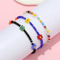 Faceted Bead Flower Stretch Bracelets in Three Colorways view 1