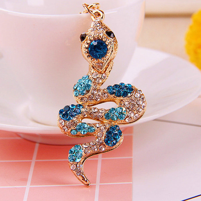 Mixed Jeweled Zodiac Snake Keychains in Twenty-Six Pictured Styles