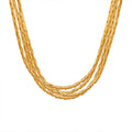 Gold Multi-Strand Thin Chain Layered Collar Necklace view 5