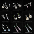 Silver Double Layer Clip-On Earrings Assorted Floral Mix view 2