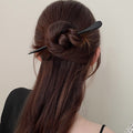 Black Curved Hair Stick With Tapered Point And Wide Handle view 3