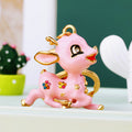 Jeweled Running Flower Fawn Keychains with Braided and Fortune Loops view 2