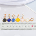Gold Tone Enamel Smiley Huggie Drop Earrings in Six Colors view 5