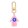 Twelve Piece Gold Tone Colorful Hamsa Evil Eye Clip Keychain Set view 3