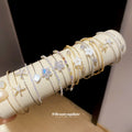 Open Double Cuff Bangles Flower Starfish Rhinestone Accents view 4