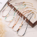 Gradient Bead Pearl Daisy Necklaces Green Black Purple Orange Pink view 4