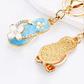 Mixed Jeweled Clover Bow and Heart Flip Flop Keychains in Seven Options view 4