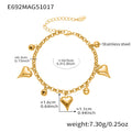 Gold Ocean Charm Bracelets Shells Fish Leaves Hearts Bells view 12