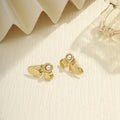 Gold Tone Flower Heart and Pearl Look Stud Earring Collection view 6