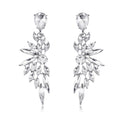 Red Gold Tone Champagne Winged Leaf Tassel Crystal Three Designs Metal Dangle Earrings view 5