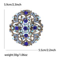 Vintage Openwork Round Crystal Brooch in Red or Blue view 7