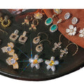 Crystal Zircon Mixed Style Gold Tone Stud Drop Earrings view 5