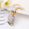 Owl Rhinestone Enamel Keychain Gold Tone 4 Color Styles view 9
