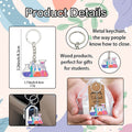 Color Lab Glassware Wood Print Keychain Metal Ring view 4