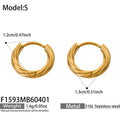 Gold Steel Twisted Hoop Earrings Three Sizes 316L Steel view 9