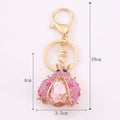 Rhinestone Ladybug Keychain Gold Tone Three Colors view 3