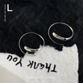 Silver Tone Abstract Open Circle Line Hoop Earrings view 1