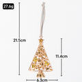 Rose Gold Rhinestone Christmas Tree Cross Ornament Charm view 3