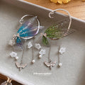 Gradient Butterfly Wing Floral Ear Cuff Earrings Statement Jewelry view 4