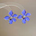 Glossy Four Petal Flower Stud Earrings in Seven Bright Colors view 8