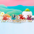 Full Crystal Pegasus Keychains with Fortune and Loose Heart Loop Options view 11