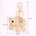 Gold Filigree Crown Elephant Keychain Rhinestone Bag Charm view 2