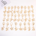 Rhinestone Fairy Letter Keychain Gold and Silver A to Z view 1