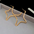 Open Star Outline Earrings in Gold Gunmetal and Silver Tones view 6
