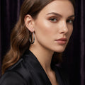 Gold and Silver Open Teardrop Medium Hoop Earrings view 2
