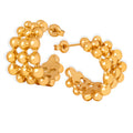 Hollow Ball Lattice C-Shaped Stud Earrings Gold Steel view 5
