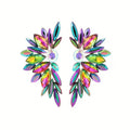 Crystal Marquise Wing Statement Stud Earrings Polished Statement Fashion Jewelry view 2