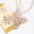 Yellow Rhinestone Tree Cross Pendant Ornament Two Styles view 4