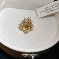 Crystal Star Open Square Ear Clips with Polished Metal Tone Details view 4
