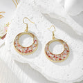 Gold Open Circle Dried Flower Resin Earrings 4 Colors view 5