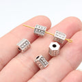 6x6x7.1mm 1.05g Antique Silver Zinc Alloy Hexagon Small Hole Spacer Beads for DIY Bracelet Jewelry