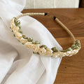 Satin Rose Flower Headbands Gold Wrapped Band Two Styles view 7