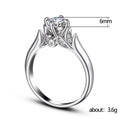 Silver-Tone Four-Prong CZ Leaf Shoulder Ring in Brass, Five Sizes view 5