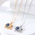 Gold and Silver Tone Elephant Evil Eye Pendant Necklaces view 1
