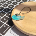 Mini Teal Polka Dot Whale Shark Phone Strap Bag Charm view 1