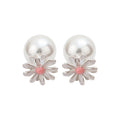 Daisy And Pearl Reversible Stud Earrings Fashion Jewelry view 5