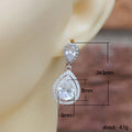 Double Pear Stone Silver Drop Earrings Metal Jewelry Design view 4
