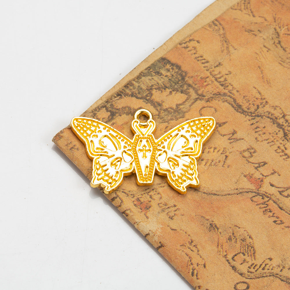30x19mm Vintage Zinc Alloy Butterfly Charm Pendant