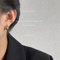 Gold Mini Oval Bean Stud Earrings Polished Geometric Dome view 2