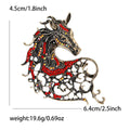 Filigree Horse Brooch With Colored Crystal Accents view 5