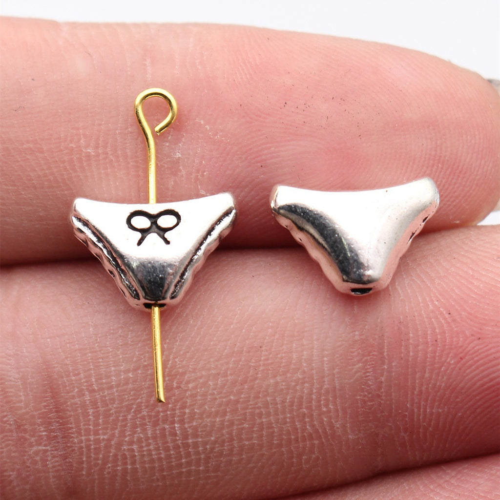 13x8.7x5mm 1.5g Antique Silver Tone Zinc Alloy Bow Panties Loose Metal Butterfly Beads for DIY Bracelets
