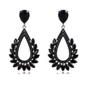 Aqua Green Green Teardrop Leaf Fan Crystal Five Designs Metal Dangle Earrings view 10
