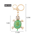 Rhinestone Oval Shell Turtle Keychain Gold Clasp Four Colors view 4