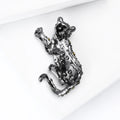 Rhinestone Leopard Brooch with Curved Tail and Spotted Body view 4