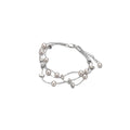 Silver Pearl Flower Butterfly Y Necklaces Multi-Strand Bracelet view 5